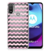 Motorola Moto E20 | E40 TPU bumper Waves Roze - thumbnail