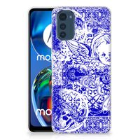 Silicone Back Case Motorola Moto E32/E32s Angel Skull Blauw