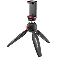 Manfrotto MKPIXICLAMP-BK Pixi Desktopstatief met houder voor smartphone, zwart