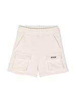 MSGM Kids short à logo brodé - Blanc