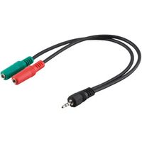 goobay Stereo Jack 4-Pin > 2x aansluiting adapter 0,3 meter - thumbnail