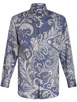 ETRO chemise en coton à imprimé cachemire - Bleu