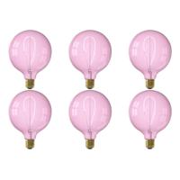 CALEX - LED Lamp 6 Pack - Nora Quartz G125 - E27 Fitting - Dimbaar - 4W - Warm Wit 2000K - Roze