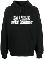 sacai slogan-print cotton hoodie - Noir