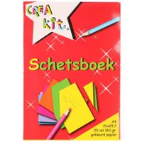 A4 schetsboeken/tekenboeken gekleurd papier 20 vellen