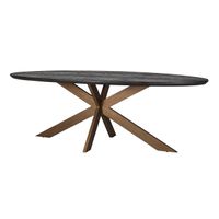 Richmond Ovale Eettafel Blackbone 230 x 100cm, Brushed Gold - Zwart - Ovaal - thumbnail