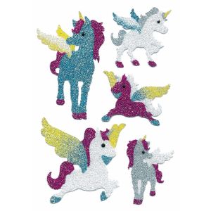 Eenhoorn glitter stickers 1 vel