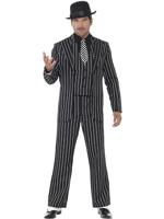 Vintage Gangster Boss Costume, Black (L)