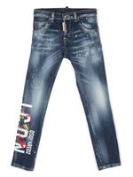 DSQUARED2 KIDS jean à effet taches de peinture - Bleu