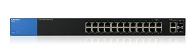 Linksys Lgs326-Eu Beheerde Gigabit Smart-Switch Met 2 Gigabit- En Sfp-Poorten Voor Bedrijven, 26 Poorts, Zwart/Blauw