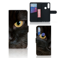 Alcatel 1S 2020 Telefoonhoesje met Pasjes Zwarte Kat - thumbnail