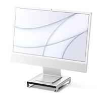 SATECHI Type-C Aluminium monitorstandaard-verbinding met ingebouwde USB-C Data, USB 3.0, Micro/SD kaartlezers & audio-aansluiting – Compatibel met iMac Pro, 2016/2017 iMac en meer (Zilver)