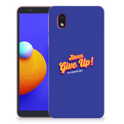 Samsung Galaxy A01 Core Siliconen hoesje met naam Never Give Up