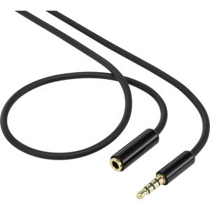 SpeaKa Professional SP-7870552 Jackplug Audio Verlengkabel [1x Jackplug male 3,5 mm - 1x Jackplug female 3,5 mm] 1.00 m Zwart Vergulde steekcontacten,