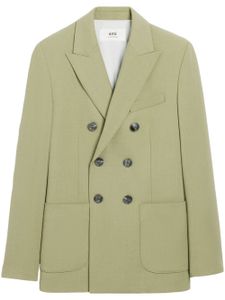 AMI Paris blazer croisé à revers pointus - Vert