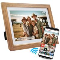 Denver Digitale Fotolijst 10.1 inch - Hout - HD - Frameo App - Fotokader - WiFi - 16GB - IPS Touchscreen - PFF-1042LW