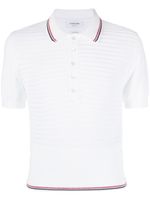 Thom Browne polo à bande RWB - Blanc