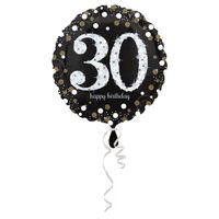 FolieBallon 30 jaar happy birthday sparkling gold 43cm