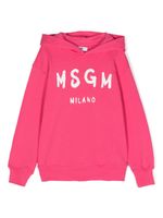 MSGM Kids hoodie en coton à logo imprimé - Rose