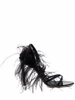 Giuseppe Zanotti sandales à détails de plumes - Noir