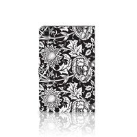 Samsung Galaxy Tab A7 (2020) Tablet Cover Black Flowers - thumbnail