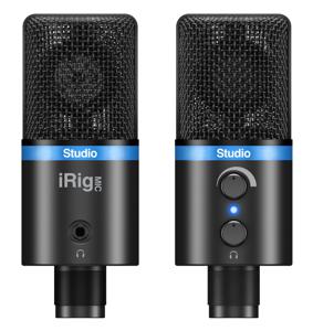 IK Multimedia IRIG MIC STUDIO BLACK USB-studiomicrofoon Zendmethode:Kabelgebonden Incl. klem, Voet, Metalen behuizing USB Kabelgebonden