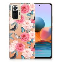 Xiaomi Redmi Note 10 Pro TPU Case Butterfly Roses - thumbnail