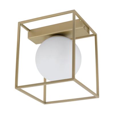 EGLO wand/plafondlamp Vallaspra - champagnekleur/wit - Leen Bakker