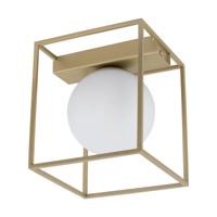 EGLO wand/plafondlamp Vallaspra - champagnekleur/wit - Leen Bakker