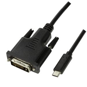 LogiLink UA0331 USB-C-displaykabel USB-C / DVI Adapterkabel USB-C stekker, DVI-D 24+1-polige stekker 1.80 m Zwart