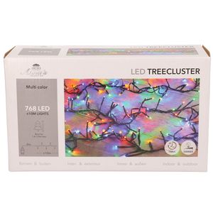 1x Clusterverlichting met timer en dimmer 768 leds gekleurd 10 m    -