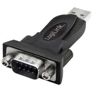 LogiLink Adapter Serieel [1x USB-A 2.0 stekker - 1x RS232-stekker] Zwart