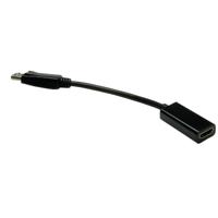 Value 12.99.3144 DisplayPort-kabel DisplayPort / HDMI Adapterkabel DisplayPort-stekker, HDMI-A-bus 0.15 m Zwart