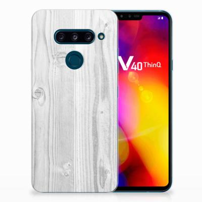 LG V40 Thinq Bumper Hoesje White Wood