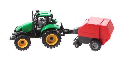Jonotoys tractor met balenpers 29 cm groen