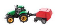 Jonotoys tractor met balenpers 29 cm groen