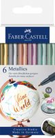 Viltstift Faber-Castell metallic blister ÃƒÆ' 6 stuks assorti