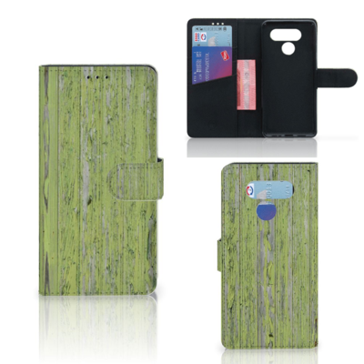 LG Q60 Book Style Case Green Wood