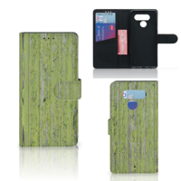 LG Q60 Book Style Case Green Wood