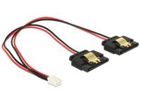 Delock 85249 Kabel Voeding 2-pins female > 2 x SATA 15-pins bus (5 V) metaal 20cm - thumbnail