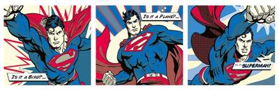 Superman - Pop Art - Triptych Poster 53x158cm Superman - Pop Art - Triptych Poster 53x158cm
