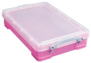 Really Useful Box opbergdoos 4 liter, transparant roze