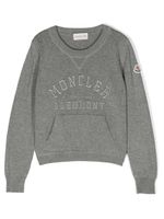 Moncler Enfant pull à logo brodé - Gris