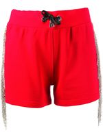 Philipp Plein short de jogging à ornements en cristal - Rouge - thumbnail