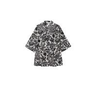Mango blouse met all over print zwart/wit