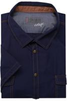 Leonardo by Jupiter Casual Short Style Overhemd Korte mouw marine - thumbnail