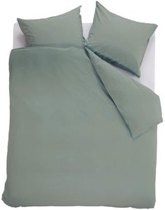 Ambiante Dekbedovertrek Uni Cotton Green-Lits-jumeaux (240 x 200/220 cm)