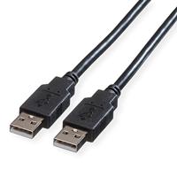 ROLINE USB 2.0 kabel, type A-A, type A-A, zwart, 0,8 m