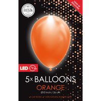 Oranje Led Ballonnen (5st) - thumbnail