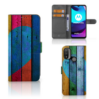 Motorola Moto E20 | E30 | E40 Book Style Case Wood Heart - Cadeau voor je Vriend